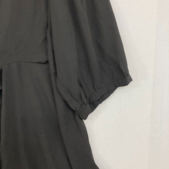 New Torrid Plus Size 4X Black Georgette Tie-Front Blouse Soft Flowy Preppy - Picture 5 of 11